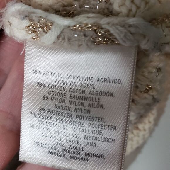 Anthropologie Little Yellow Bird Metallic Striped Knit Sweater - Picture 8 of 8